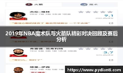2019年NBA魔术队与火箭队精彩对决回顾及赛后分析